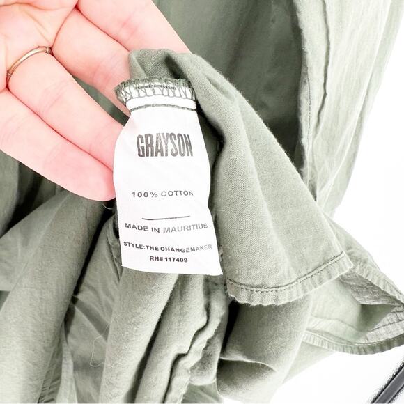 GRAYSON The Changemaker Relaxed Fit Tunic Midi Dress L Green - Picture 6 of 7